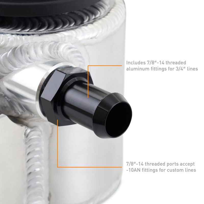 Mishimoto Universal Aluminum Coolant Expansion Tank with Brushed Finish for Toyota Tundra and Tacoma
