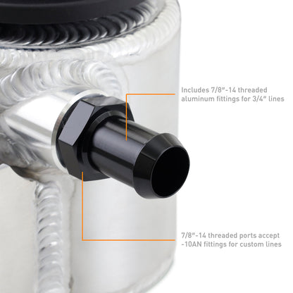 Mishimoto Universal Aluminum Coolant Expansion Tank with Brushed Finish for Toyota Tundra and Tacoma
