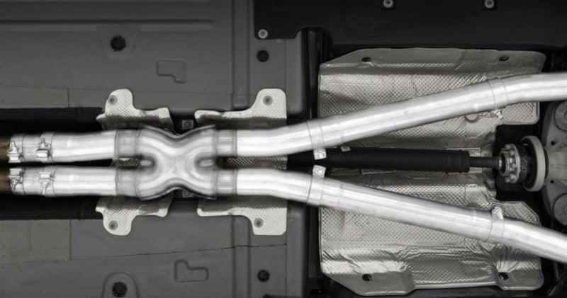 MBRP Armor Pro Series 3-Inch Cat-Back Exhaust System with Quad Carbon Fiber Tips for Dodge Challenger 2015-2017