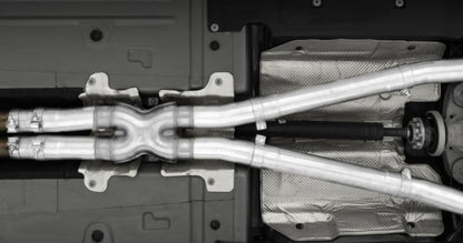 MBRP Armor Pro Series 3-Inch Cat-Back Exhaust System with Quad Carbon Fiber Tips for Dodge Challenger 2015-2017