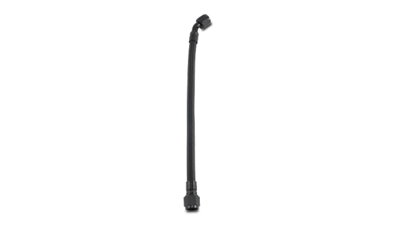 Vibrant 24-inch PTFE Hose Assembly with 10AN Female Fittings - Straight and 45 Degree Ends