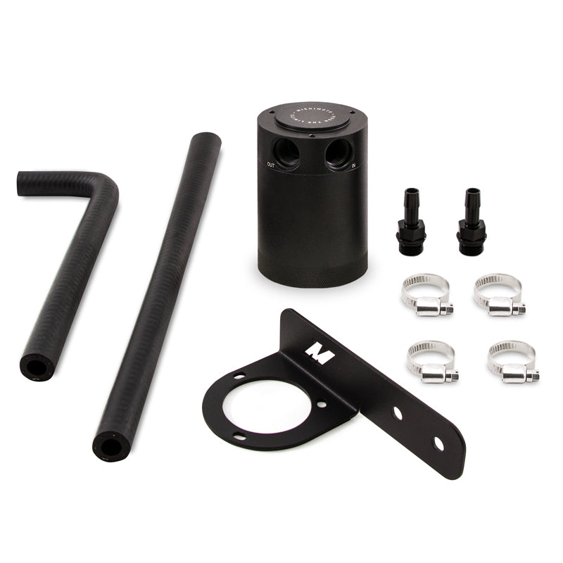 Mishimoto 2016+ Honda Civic 1.5L Turbo Baffled Oil Catch Can Kit - Black (Part MMCC-CIV-16PBE)