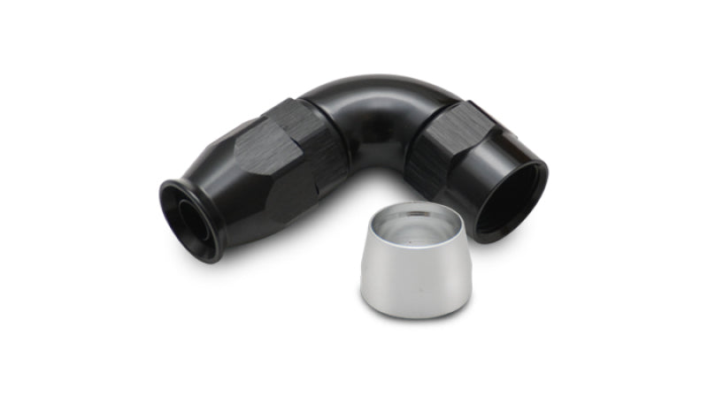 Vibrant Aluminum 90 Degree -10AN High Flow Hose End Fitting for PTFE Lined Hose