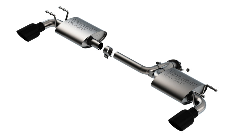Borla 11970BC Axle-Back Exhaust System for Mazda 3 Hatchback 2019-2024 with Black Chrome Tips