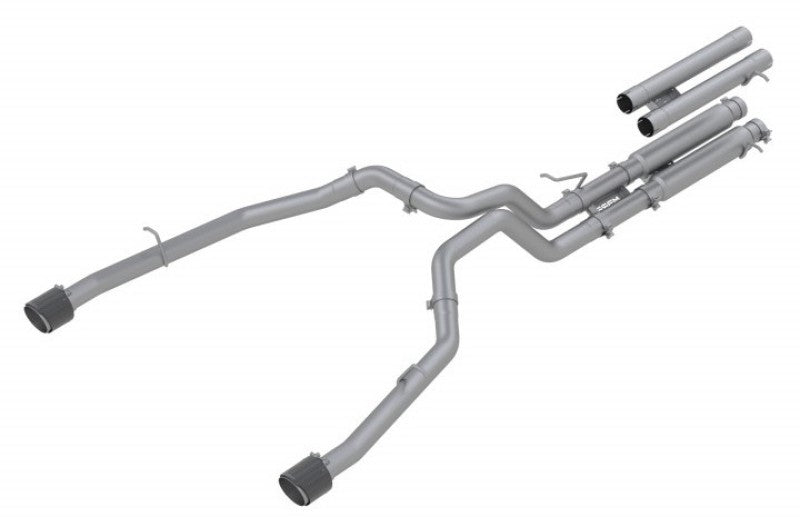 MBRP Armor Pro Series Cat Back Exhaust System for Ram 1500 with Dual Split Rear Exit and Carbon Fiber Tips