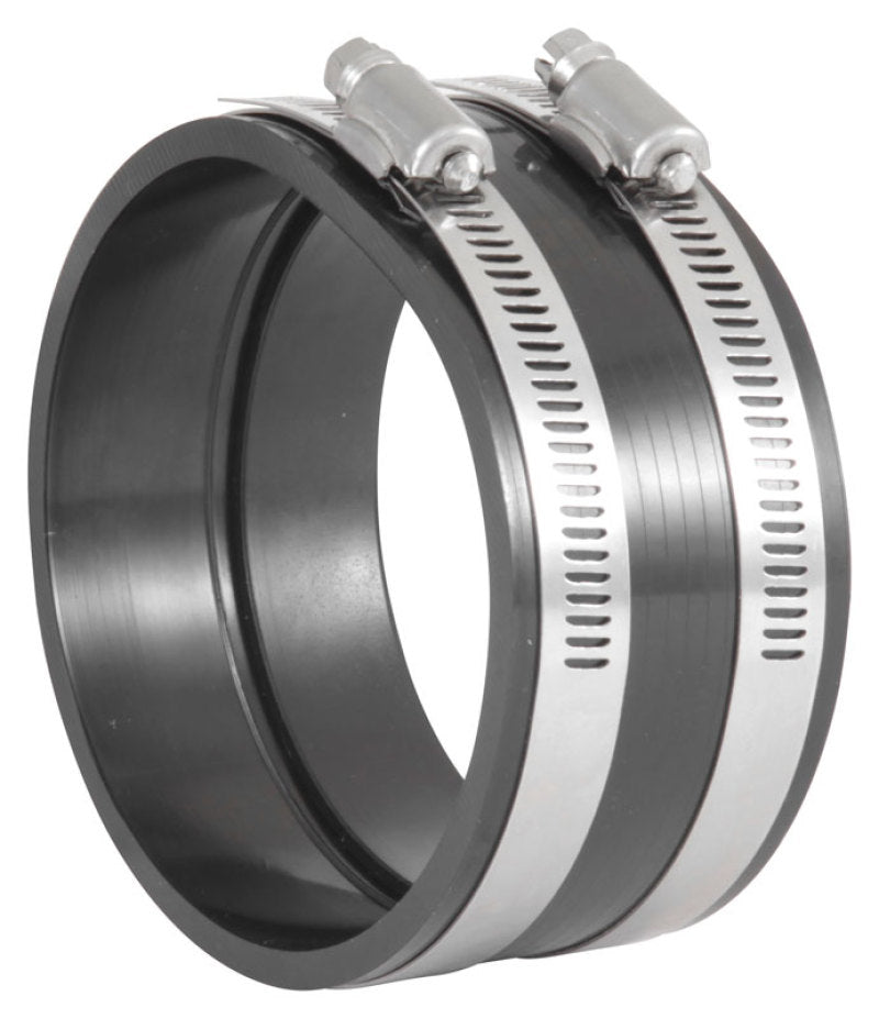 Spectre 4-Inch PVC Intake Coupler - Black with Stainless Steel Clamps
