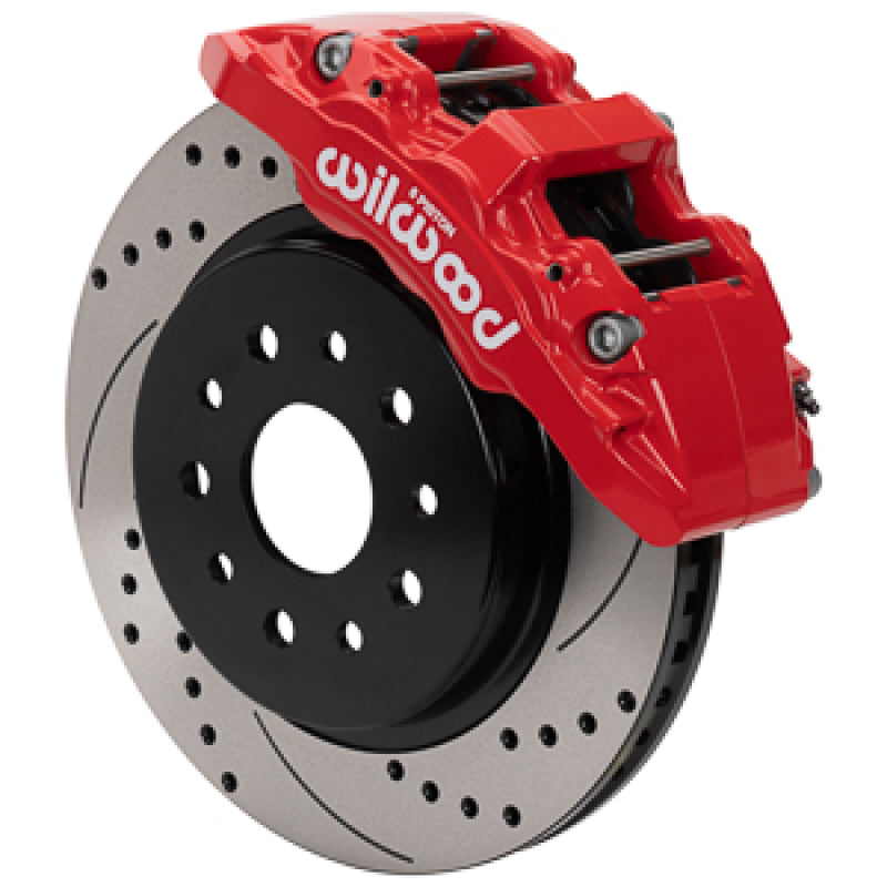 Wilwood Aero6-DM Front Brake Kit for Jeep Wrangler (JK) 2007-2018 in Red - Part #140-17274-DR