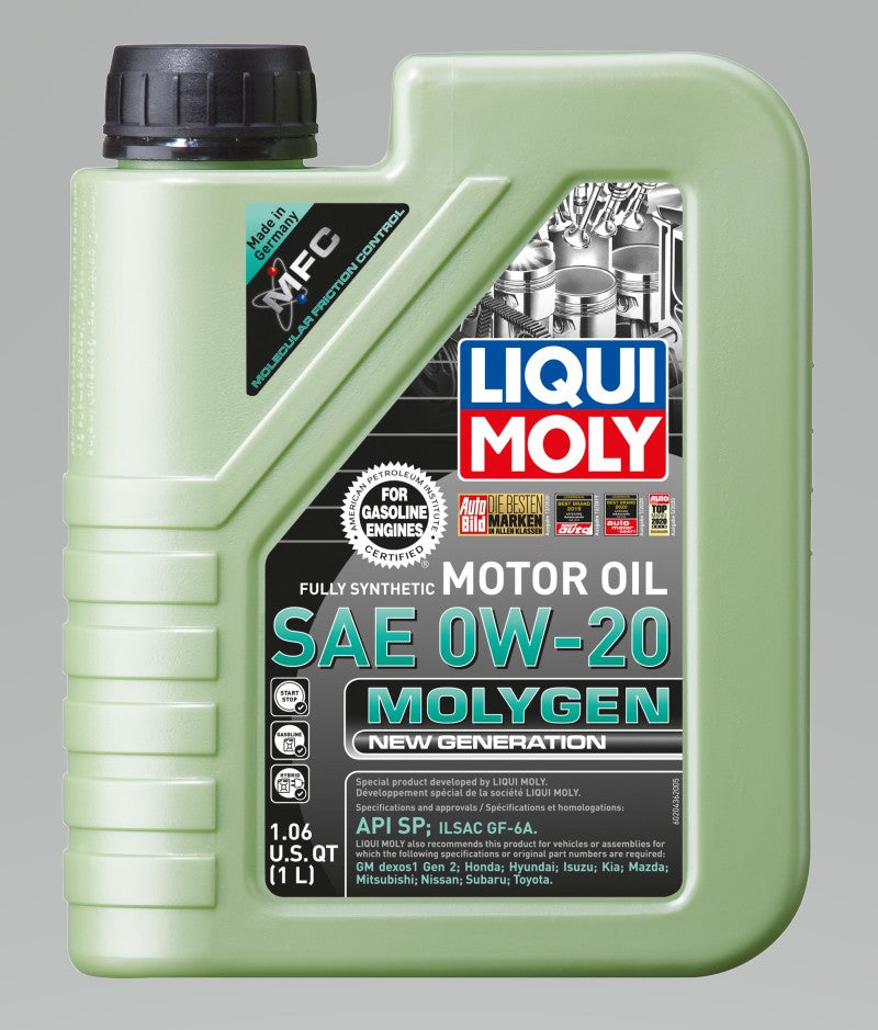 LIQUI MOLY 1L Molygen New Generation SAE 0W-20 Synthetic Motor Oil Part #20436