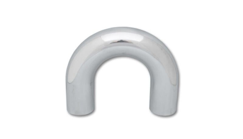 Vibrant 1.5 Inch OD Universal Aluminum Tubing with 180 Degree Bend - Polished Finish