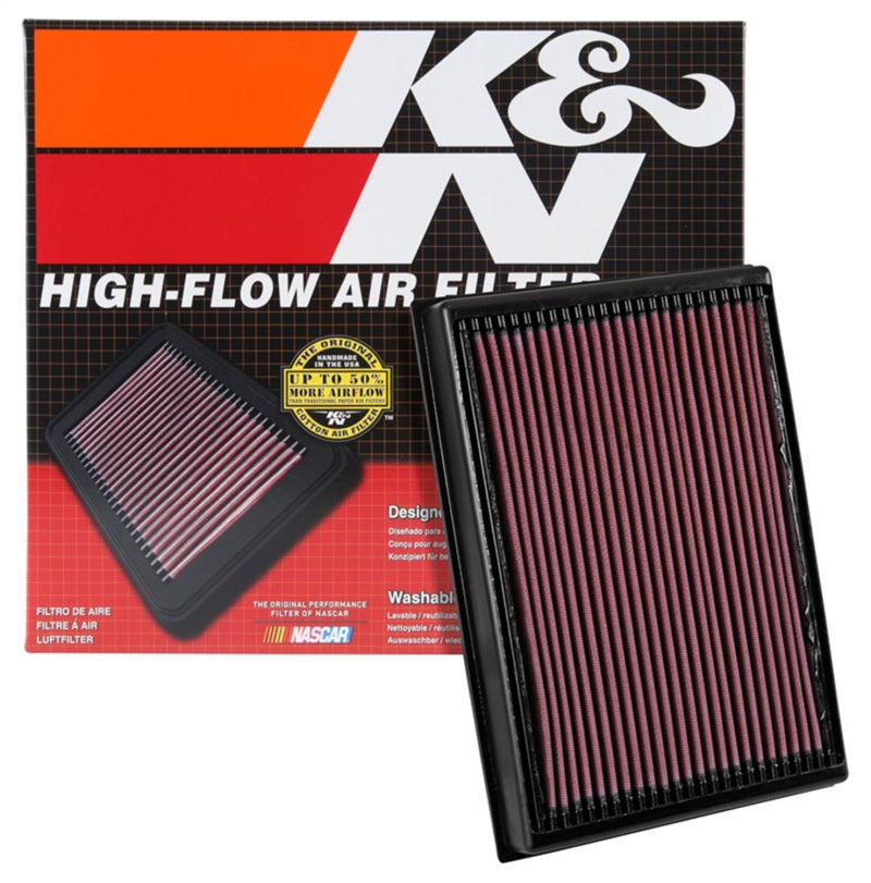 K&N Engineering 33-5048 High-Flow Replacement Drop-In Air Filter for Nissan Titan XD (2016-2017) with V8-5.0L Engine