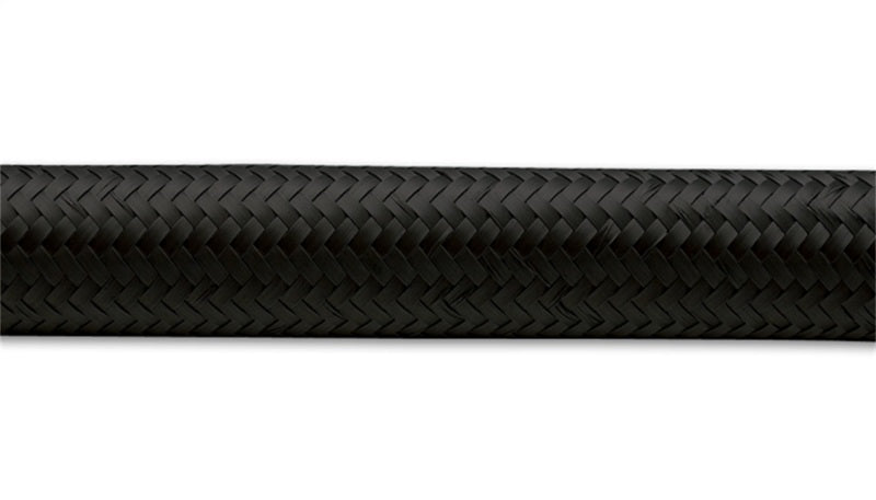 Vibrant -6 AN Black Nylon Braided Flex Hose (20 Foot Roll) for Automotive Fuel, Oil, and Coolant Applications