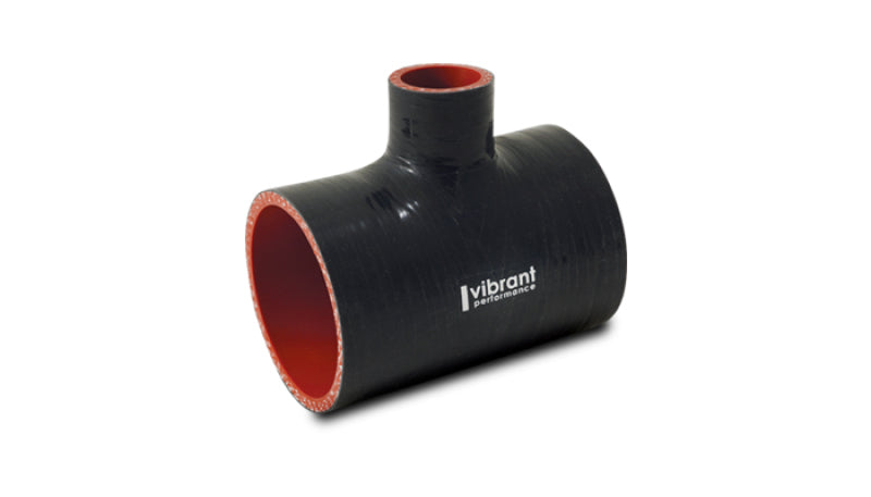 Vibrant Silicone T-Hose Coupler – 2.5 in. Hose ID, 4 in. Overall Length, 1 in. Branch ID