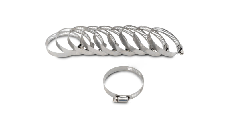 Vibrant Stainless Steel Worm Gear Clamps Pack of 10 – 0.44 to 0.90 Inch Range for Automotive Applications