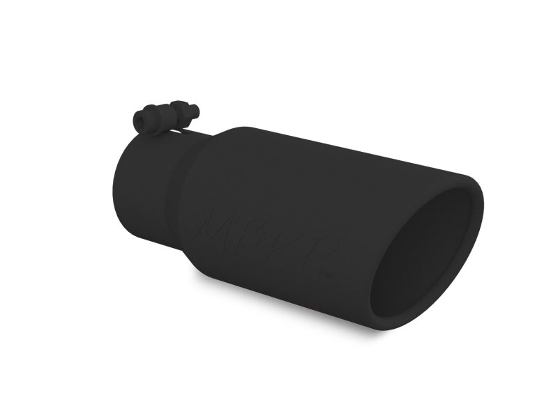 MBRP Universal Black Series Exhaust Tip 4 Inch OD, 3 Inch Inlet, 10 Inch Length, Angled Rolled End