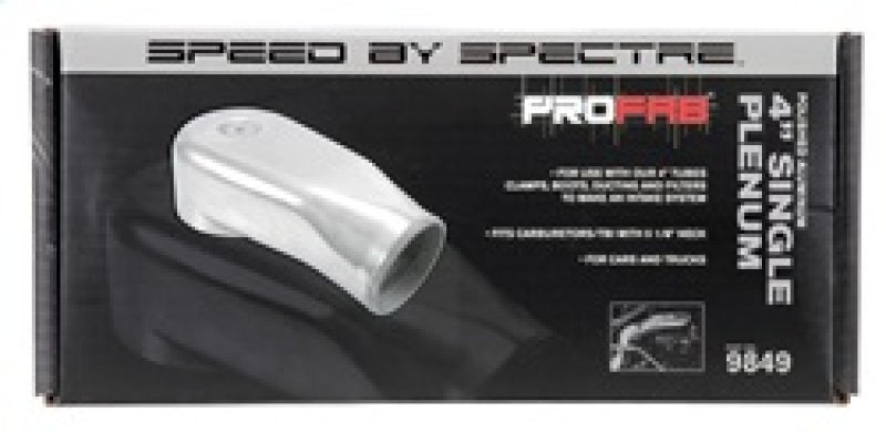 Spectre 9849 Air Intake Plenum with 4-inch Diameter Inlet - Polished Cast Aluminum