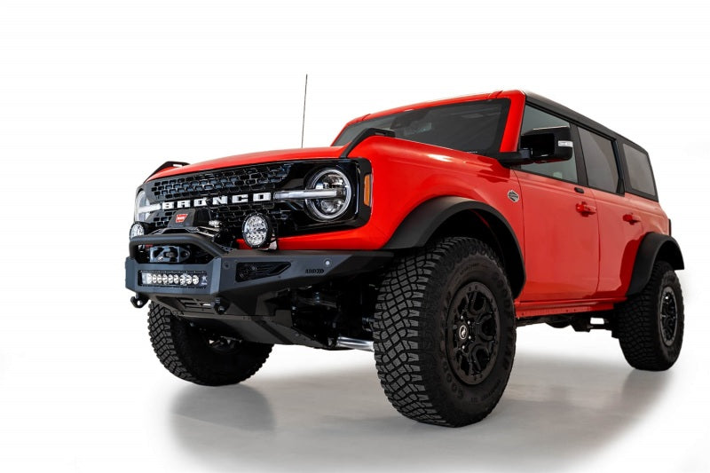 Addictive Desert Designs Rock Fighter Front Bumper for 2021+ Ford Bronco – Hammer Black with Satin Black Panels