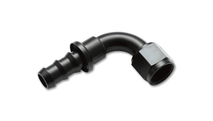 Vibrant -4AN Push-On 90 Degree Hose End Fitting - Aluminum
