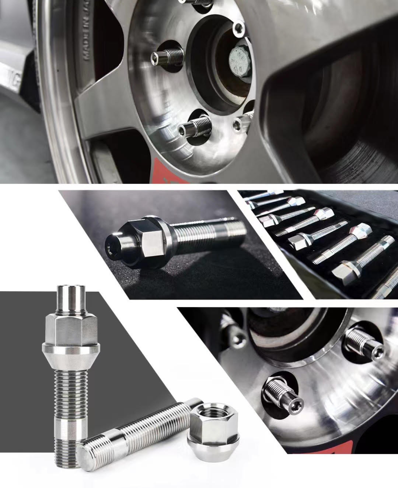 Wheel Mate Titanium Wheel Stud Conversion M14x1.25 to M14x1.5 - 74mm - Raw Titanium