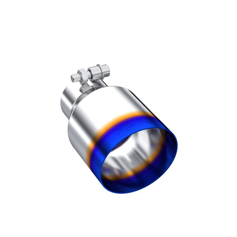 MBRP Burnt End Tip 2.5 in. ID, 4 in. OD, 6.5 in. Length – Single Wall Angle Cut Stainless Steel Exhaust Tip