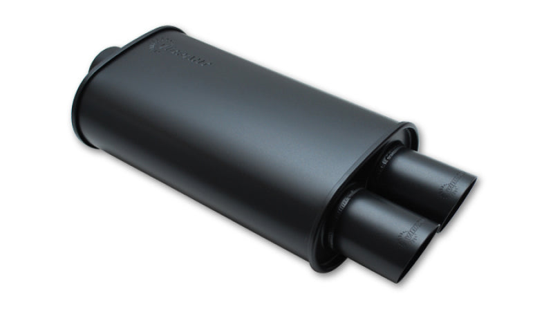 Vibrant StreetPower Flat Black Oval Muffler with Dual 3-inch Outlets – Part #1148