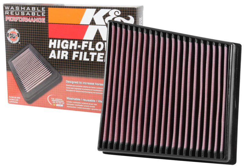 K&N Engineering Part 33-5065 High-Flow Replacement Drop-In Air Filter for Chevrolet Silverado 2500HD and GMC Sierra 2500HD (2017)
