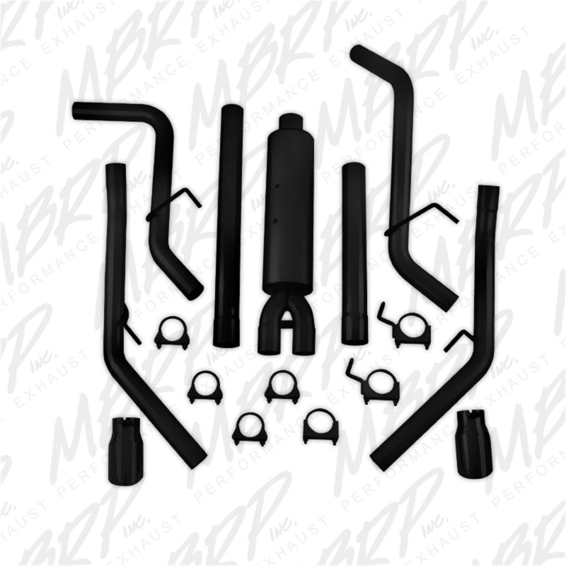 MBRP Armor BLK Series 09-14 Dodge Ram 1500 5.7L Dual Split Rear Cat-Back Exhaust System with Black Coated Tips