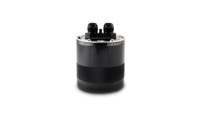 Vibrant Small 0.75L 2-Port Catch Can Assembly - Aluminum Oil Catch Can for Automotive Performance