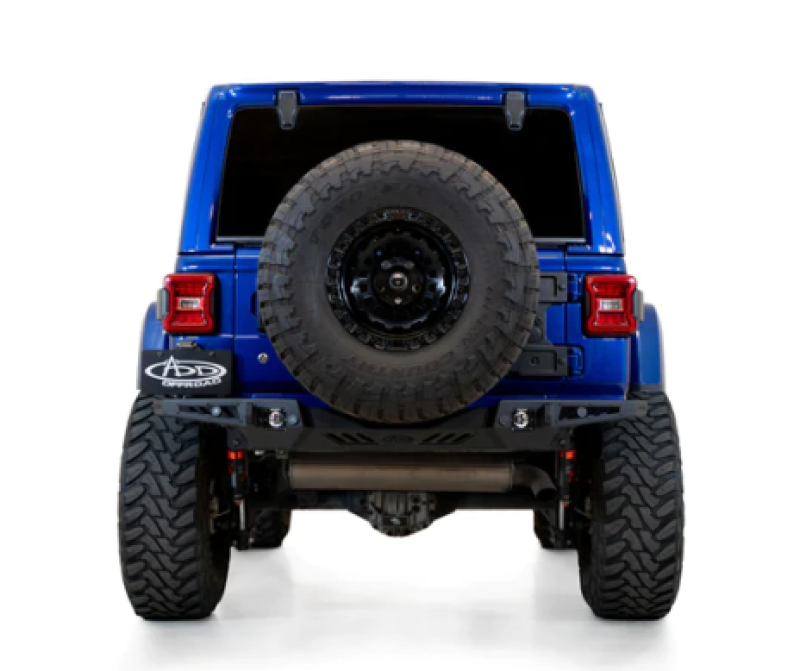 Addictive Desert Designs Jeep Wrangler JL Stealth Fighter Rear Bumper with Cube Light Mounts and D-Ring Hardware