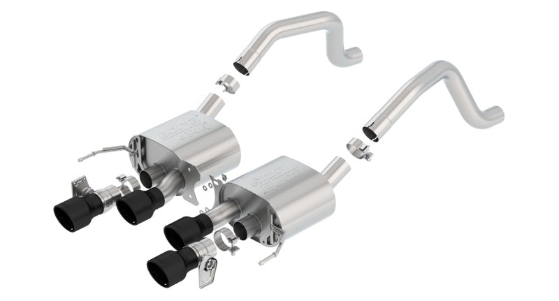 Borla ATAK Axle-Back Exhaust System for 2015-2019 Chevrolet Corvette C7 Z06 & Grand Sport with NPP Valves, Black T-304 Stainless Steel Tips