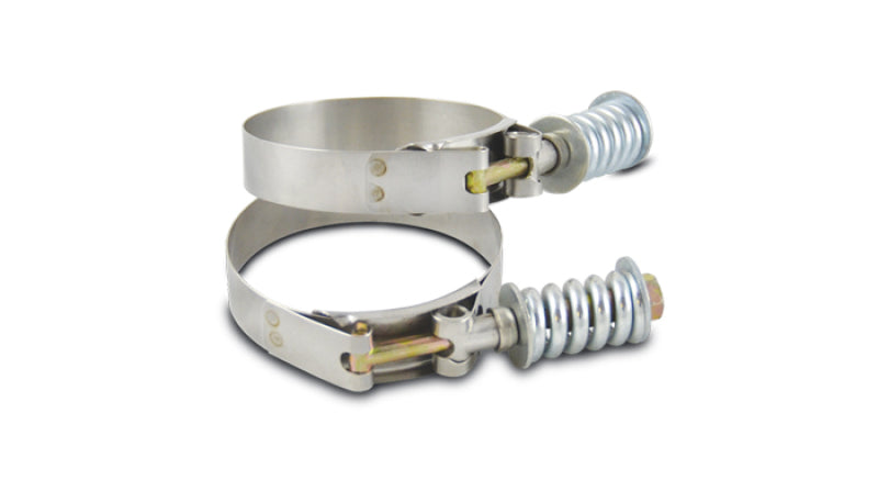 Vibrant Performance Stainless Steel Spring Loaded T-Bolt Clamps Pack of 2 – 2.69 to 2.99 Inch Diameter Range