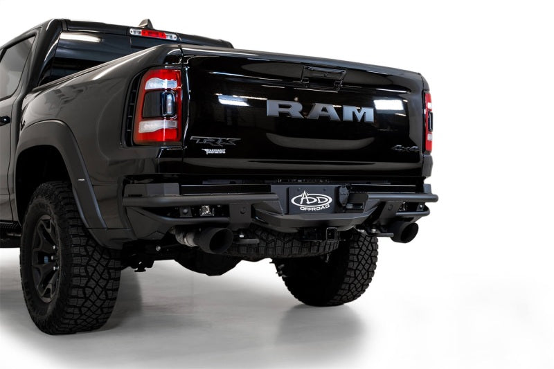 Addictive Desert Designs 2021-2023 Ram 1500 TRX PRO Bolt-On Rear Bumper with Sensors in Hammer Black