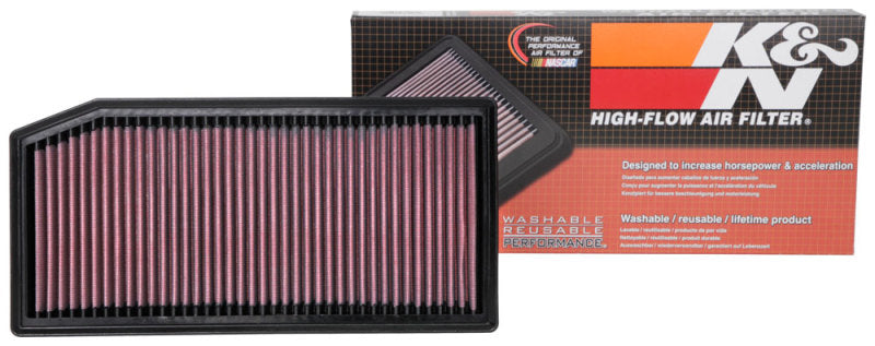 K&N Engineering 33-3142 High-Flow Reusable Air Filter for Mercedes-Benz E350, GLC300, GLE350 and C300