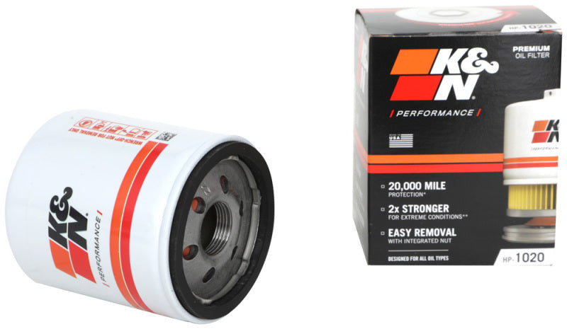 K&N Engineering Premium Wrench-Off Oil Filter HP-1020 for Chevrolet Malibu, Captiva Sport, and Impala
