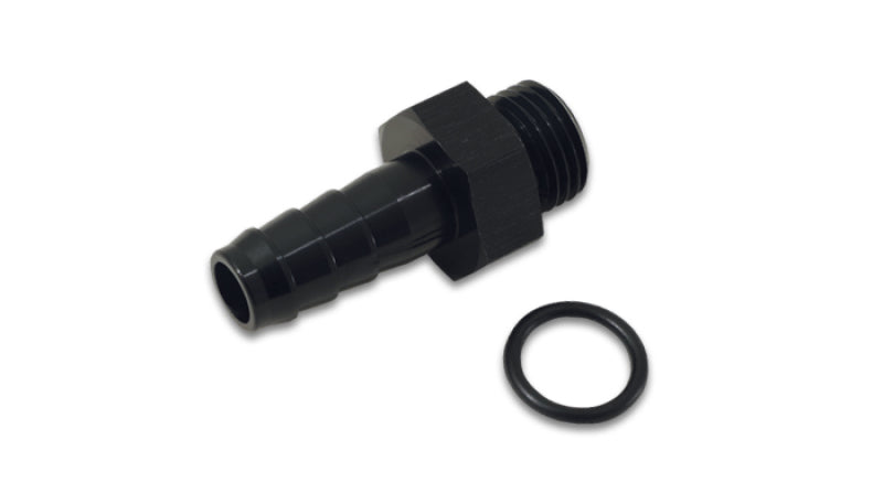 Vibrant Aluminum Male -6AN ORB to 5/16 Inch Barb Adapter with O-Ring - Anodized Black