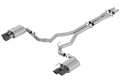 Borla ATAK Cat-Back Exhaust System for 2018-2023 Ford Mustang GT with Active Exhaust Valves – 3 Inch Diameter with Black Chrome Tips