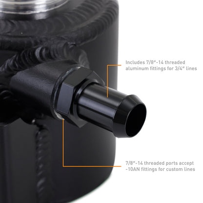 Mishimoto Universal Aluminum Coolant Expansion Tank – Micro Wrinkle Black Finish for Toyota Tundra and Tacoma