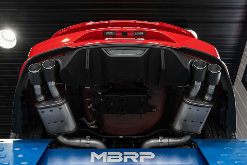 MBRP Armor Pro Series Cat Back Exhaust System for Ford Mustang GT 2018-2022 with Quad Carbon Fiber Tips - T304 Stainless Steel