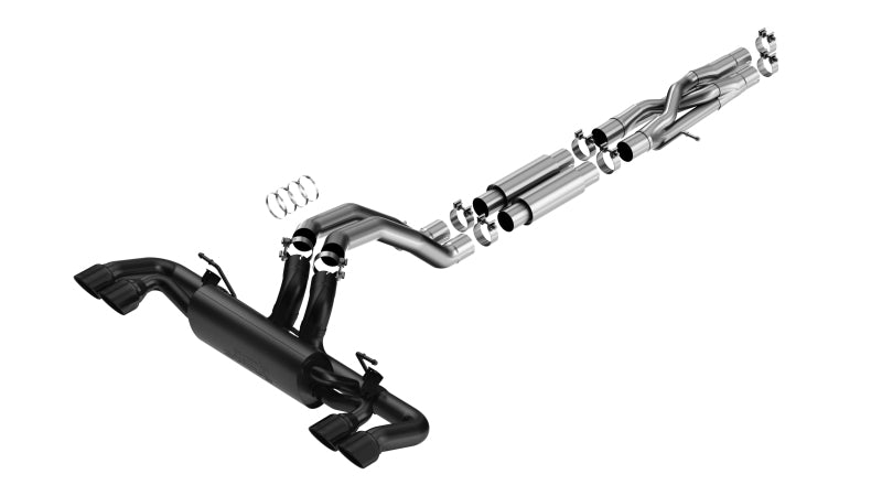 Borla S-Type Cat-Back Exhaust System for 2021-2022 Jeep Wrangler Rubicon 392 6.4L V8 with Dual-Mode Valves and Black Coated Finish