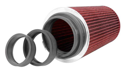 K&N Engineering Universal Air Filter Chrome Round Tapered - 4-inch Flange ID, 1.125-inch Flange Length, 9.5-inch Height