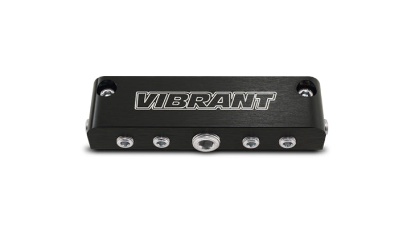 Vibrant Aluminum Vacuum Manifold with 6 Ports – Black Finish, Part #2691