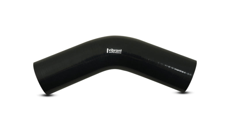 Vibrant 4 Ply Reinforced Silicone Elbow Connector - 1.25 inch ID x 8 inch Leg 45 Degree Black