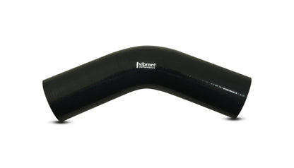 Vibrant 4 Ply Reinforced Silicone Elbow Connector - 5 inch ID x 4 inch Leg 45 Degree Black