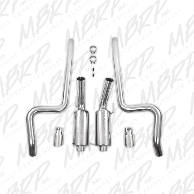 MBRP Armor Plus Series Dual Split Rear Exhaust System for 2005-2010 Ford Mustang with 4-inch Tips
