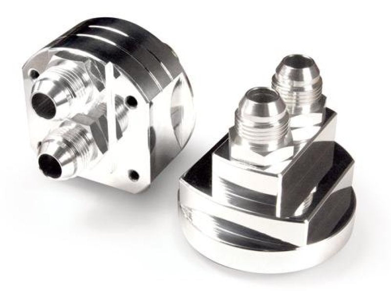 BLOX Racing Remote Oil Filter Relocation Kit - Polished Finish for Automotive Performance