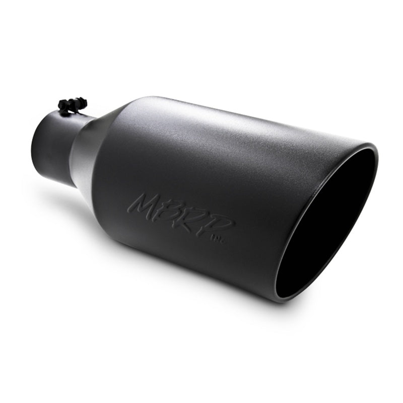 MBRP Universal 8-inch Black Exhaust Tip with Rolled End - Part Number T5128BLK
