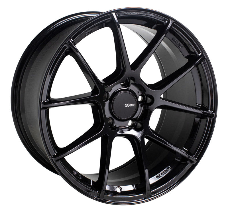 Enkei TS-V 18x8 Gloss Black Alloy Wheel with 5x114.3 Bolt Pattern and 35mm Offset