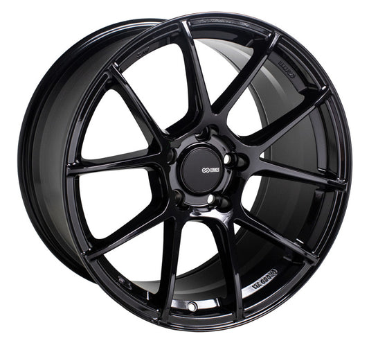 Enkei TS-V 18x9.5 Inch Black Cast Alloy Wheel with 5x114.3 Bolt Pattern and +38mm Offset
