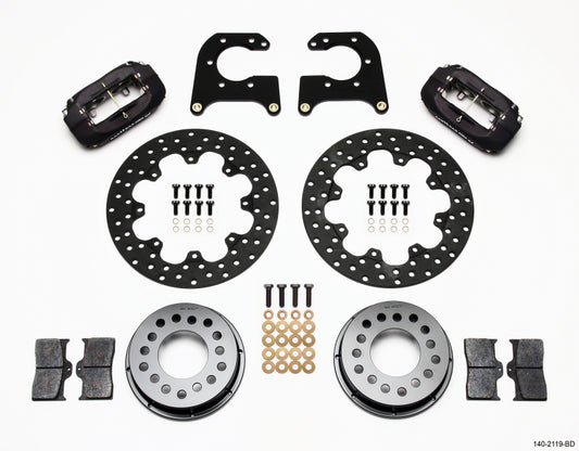 Wilwood Forged Dynalite Rear Drag Kit with Drilled Rotor for Big Ford 2.50in Offset - Part Number 140-2119-BD