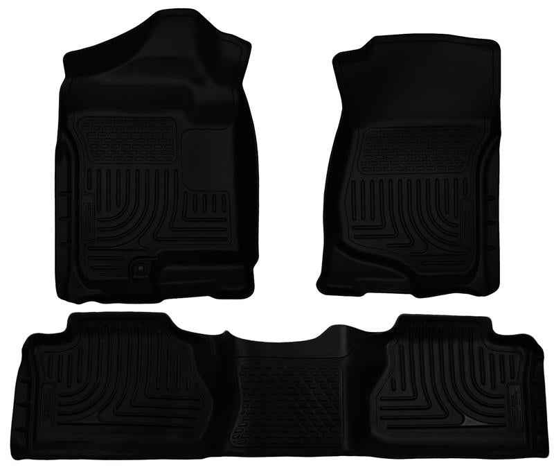 Husky Liners 07-12 Chevy Silverado/GMC Sierra Extended Cab WeatherBeater Combo Black Floor Liners