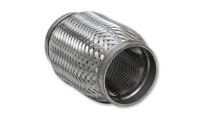 Vibrant SS Flex Coupling with Inner Braid Liner 2.25 Inch Inlet/Outlet, 4 Inch Flex Length